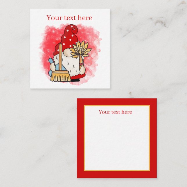 Cartão De Notas atividade de limpeza fofofa adicionar gnomo de tex (Frente/Verso)