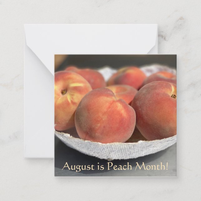 Cartão De Notas August é Peach Month! (Frente)