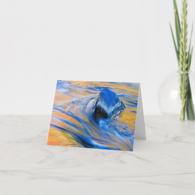 Cartão De Notas Autumn Color Water Abstract (Frente)