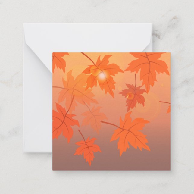 Cartão De Notas Autumn design with maple leaves and bokeh effect  (Verso)