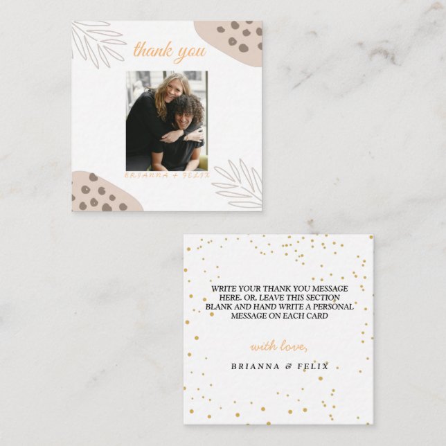 Cartão De Notas Autumn Rustic Calliografia obrigado você (Frente/Verso)