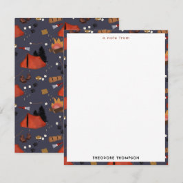 Cartão De Notas Aventura de acampamento ao ar livre Fogueira de ve