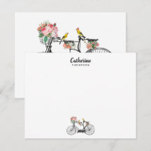 Aves de Flores Românticas de Bicicletas Românticas