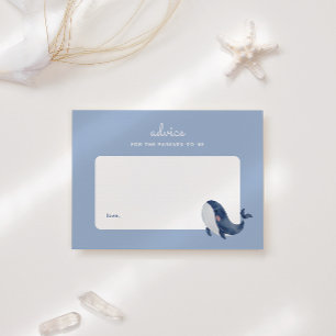 Cartão De Notas Aviso de Parentalidade do Chá de fraldas Blue Whal