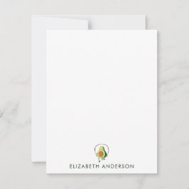 Cartão De Notas Avocado Health Coach Minimalist Nota personalizada