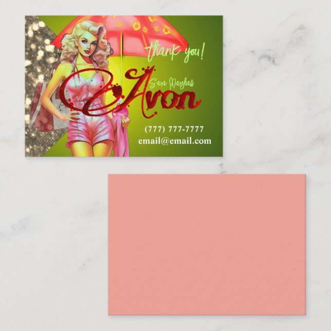 Cartão De Notas Avon Party Obrigado (Frente/Verso)