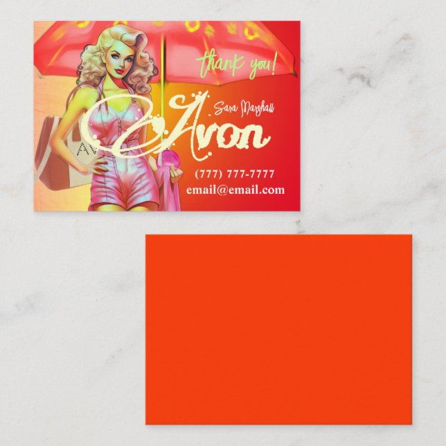 Cartão De Notas Avon Party Obrigado (Frente/Verso)