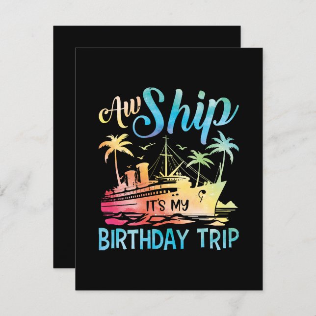Cartão De Notas Aw Ship É My Birthday Trip (Frente/Verso)