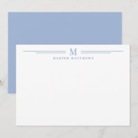 Azul Empoeirado Simples Duas Bordas Minimalista
