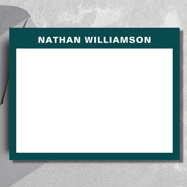 Cartão De Notas Azul Escuro Mínimo Moderno e Escuro Personalizado (Criador carregado)