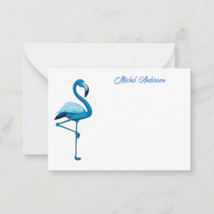 Cartão De Notas Azul Flamingo, Cor de Água Tropical