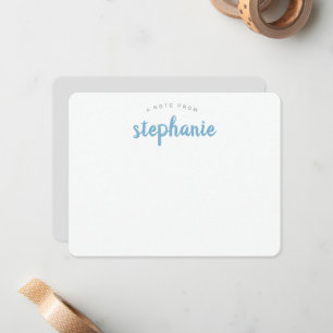 Cartão De Notas Azul Lago Roteiro Divertido Personalizado Plano