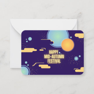 Cartão De Notas Azul- Médio Amarelo - Festival de outono