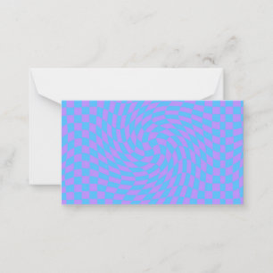 Cartão De Notas Azul pálido e verificação de Lavanda