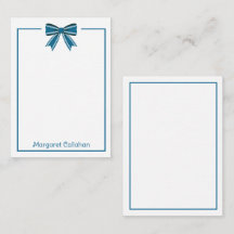 Azul Préppy e Laço Branco Personalizado