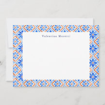 Azulejo Elegante Mediterrâneo Padrão Personalizado