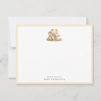 Cartão De Notas Baby Elephant Nursery Note Card – Personalized