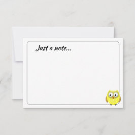 Cartão De Notas Baby Owl Cartoon Custom Just a Note