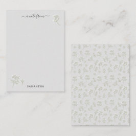 Cartão De Notas Baby's Breath White Floral Watercolor Gypsophila
