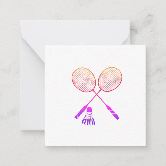 Cartão De Notas Badminton Rackets Shuttlecock Birdie Ombre (Frente)