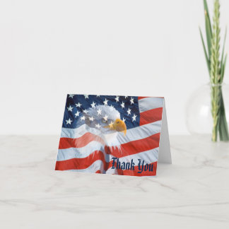 Cartão De Notas Bald Eagle American Flag Patriotic Note Card