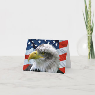 Cartão De Notas Bald Eagle American Flag Patriótico