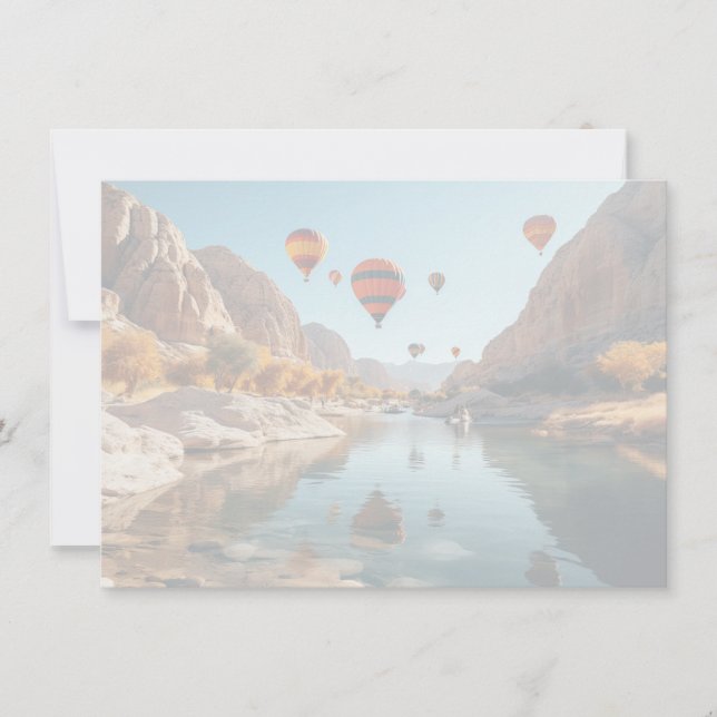 Cartão De Notas Balloon Canyon Scene Flat Note Card (Frente)