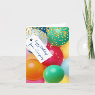 Cartão De Notas Balões personalizados básicos confete aniversário