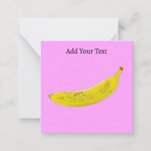 Cartão De Notas Banana da Arte Pop com Fundo Rosa Personalizado