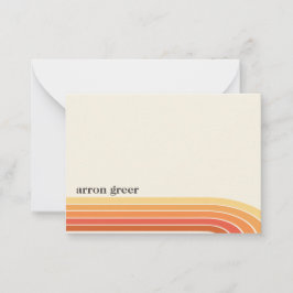 Cartão De Notas Bandas de Retrô Laranja Boho