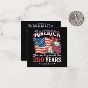 Cartão De Notas Bandeira Floral América 250 Anos