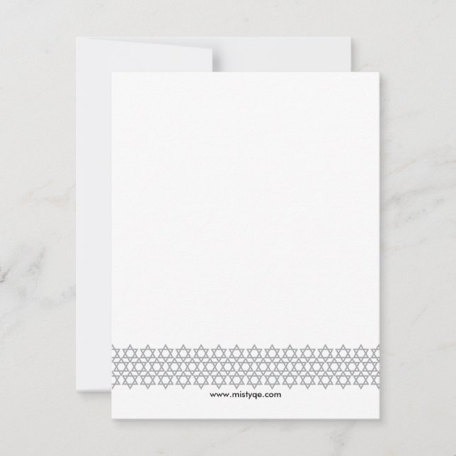 Cartão De Notas Bar De Estrela Brilhante Mitzvah Obrigado (Frente)