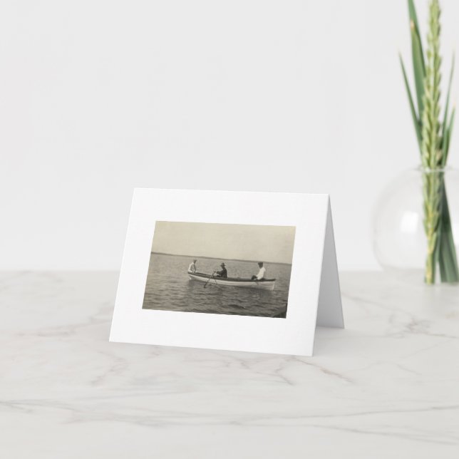 Cartão De Notas Barco de antigos amigos de fotografia real antiga (Frente)