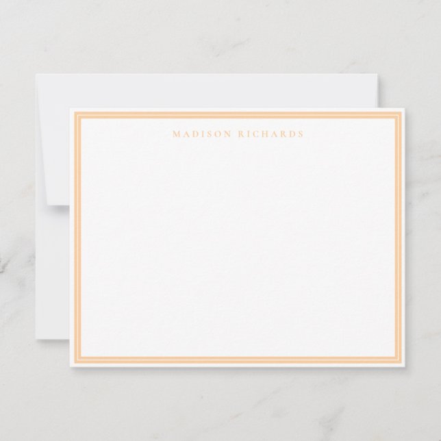 Cartão De Notas Basic Peach Border Personalized  Note Card (Frente)