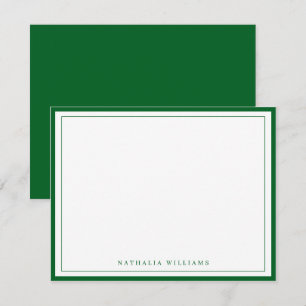 Cartão De Notas Básico Papel de Carta de Fronteira Verde Florestal