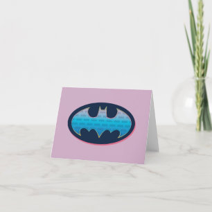 Cartão De Notas Batman Símbolo Rosa e Azul