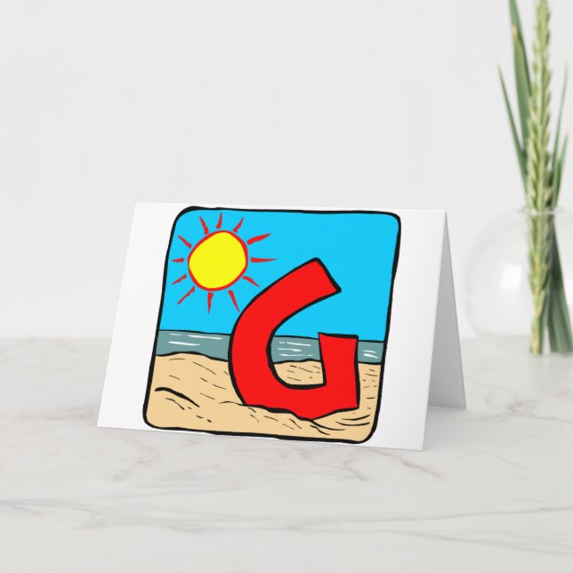 Cartão De Notas Beach Wedding Ideas Letter G (Frente)