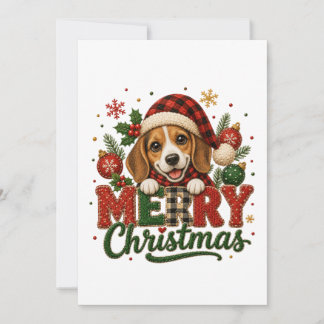 Cartão De Notas Beagle Fofo Feliz Natal