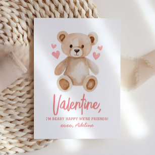 Cartão De Notas Beary Happy Teddy Bear Kids Dia de os namorados