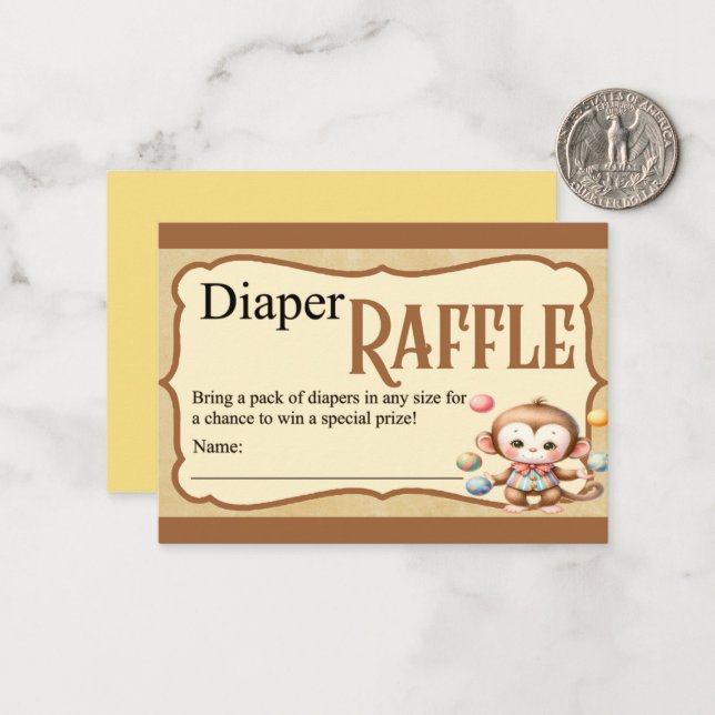 Cartão De Notas Bebê Circus_Fralda Raffle (Frente/Verso In Situ)