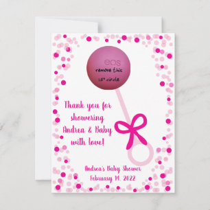 Cartão De Notas Bebê Rosa Bovinos EOS Lip Balm Chá Favor