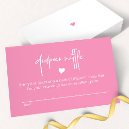 Cartão De Notas Bebê rosa Chá Raffle Fralda