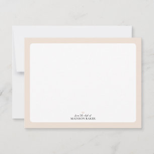 Cartão De Notas Bege Papelaria Personalizada Simple Heart