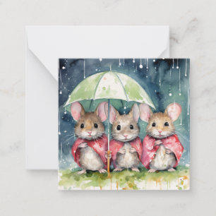 Cartão De Notas Bela placa de mouse de aquarela