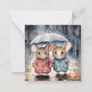 Cartão De Notas Bela placa de mouse de aquarela