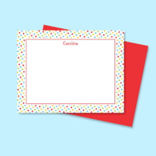 Cartão De Notas Belas Bolinhas Coloridas Papel para Meninas