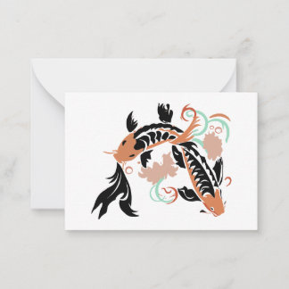 Cartão De Notas Belo design koi
