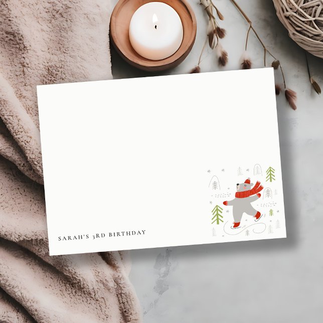 Cartão De Notas Belo Urso Florestal De Inverno Esquece Qualquer Cr (Criador carregado)