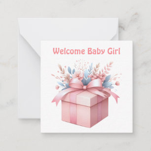 Cartão De Notas Bem-vindo ao New Baby Girl Card