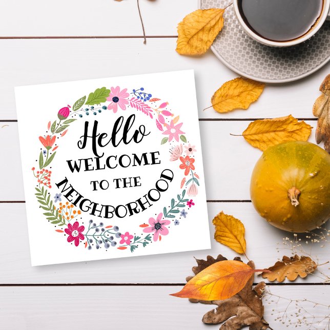 Cartão De Notas bem-vindo ao novo lar da vizinhança (Criador carregado)